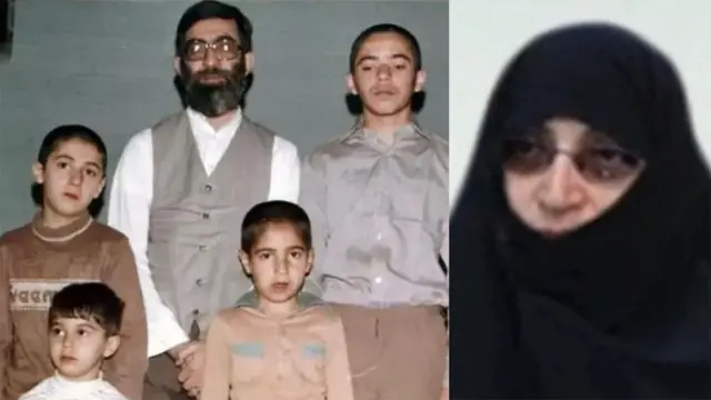 عکس خامنه ای و چهار پسرش و همسرش منصوره خجسته‌ باقرزاده